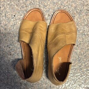 Free People Tan Leather Sandals